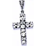 Zlatý přívěsek , křížek, bílé i žluté zlato, čiré zirkony - P 1238/2 (Zlatý křížek se zirkony)