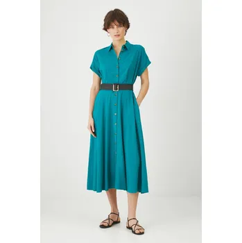 Dámské šaty Šaty s příměsí lnu Medicine RS25.SUD701 tyrkysová 67X, vel. XS