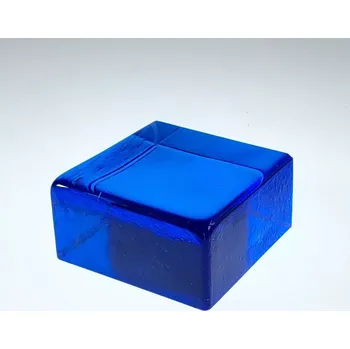 Skleněná cihla modrá - malá-barevná sklovina (Skleněná cihla 100x100x50)