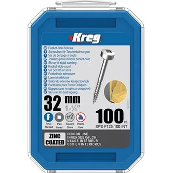 Šroub IGM Kreg Zinc Pan-Head Šrouby pro skryté spoje - 32 mm, jemný závit, 100 ks, SPS-F125-100