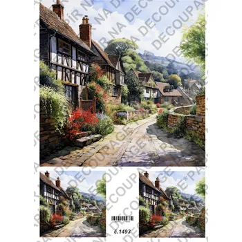 Umělecký papír Rýžový a soft papír na decoupage - Krajinka - KB01493 Materiál: Soft, Rozměr: A4