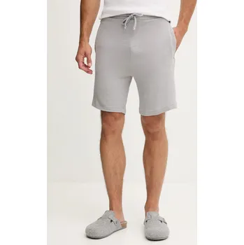 Pánské kraťasy Šortky BOSS Rib Shorts pánské, šedá barva, 50509326 90X, vel. M