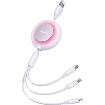 Datový kabel Baseus CAMJ010005 Kabel USB-A (M) - Micro USB (M) Lightning (M) USB-C (M) 1.1 m fialová (CAMJ010005)