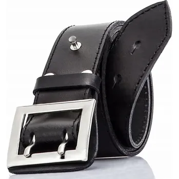 Opasek Kožený opasek, VOJENSKÝ důstojnický pásek ke kalhotám , Černý, 130 cm, ECO Krabička