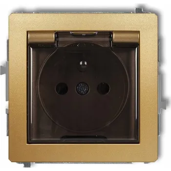 Elektrická zásuvka Elektrická Zásuvka zásuvka nástěnná Karlik zlatá