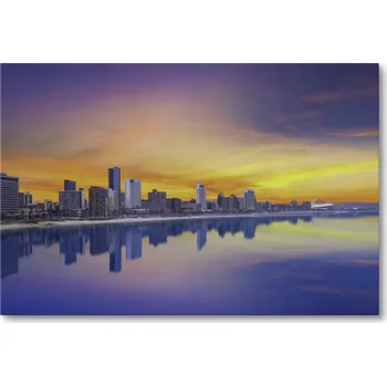 Obraz Obraz na plátně DURBAN SOUMRAK PANORAMA AFRIKA 30 x 20 cm