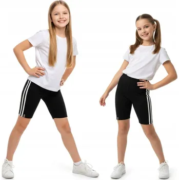 Sportovní bavlněný set pro dívky, komplet tričko + Kraťasy na tělocvik, velikost 128