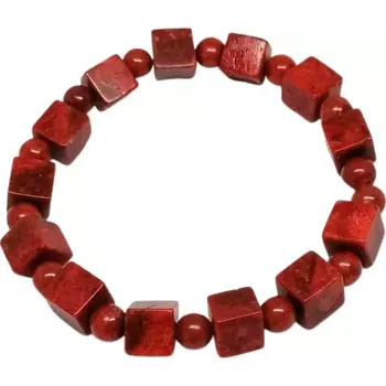 Náramek Houbový korál – náramek z kostiček a kuliček pro energii a styl