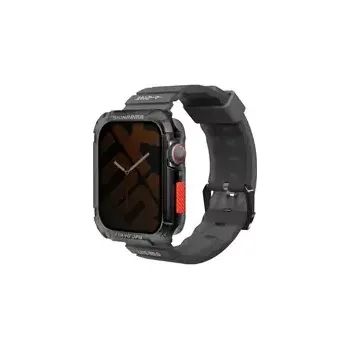 Řemínek na hodinky SKINARMA SHOKKU silikonový řemínek pro Apple Watch 42/44/45 mm pouzdro pro Apple Watch 44/45 mm černá (8886461241815)