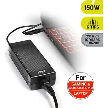 Adaptér k notebooku PORT CONNECT univerzální napájecí adaptér k notebooku, 150W, 6x konektor