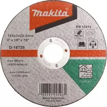 Řezný kotouč Makita D-18720 Řezný kotouč na kámen 125 x 2.5 mm x 22.23 mm (D-18720)