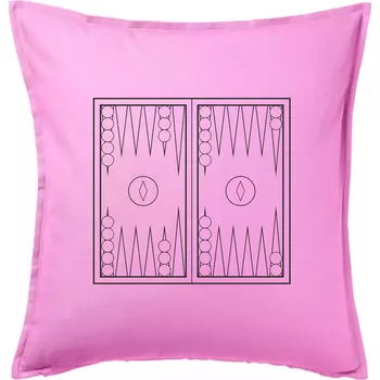 Polštář Backgammon černobílý - Polštář 50x50 - 50x50 - Pouze potah ( Růžová )