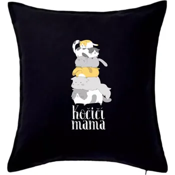 Polštář Kočičí máma - Polštář 50x50 - 50x50 - Pouze potah ( Černá )