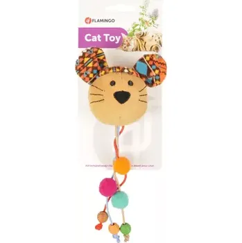 Hračka pro kočku Flamingo Myška s korálky (347916)