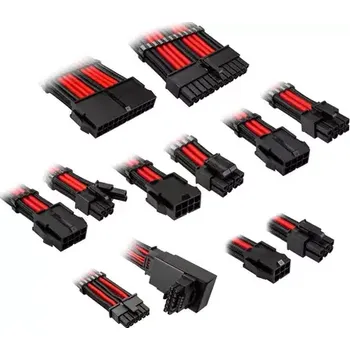 Počítačový zdroj Kolink Prodlužovací sada opletených kabelů Core Pro Braided Cable Extension Kit 12V-2x6 Typ 1 červeno-černá (COREPRO-EK-12VT1-BRD)
