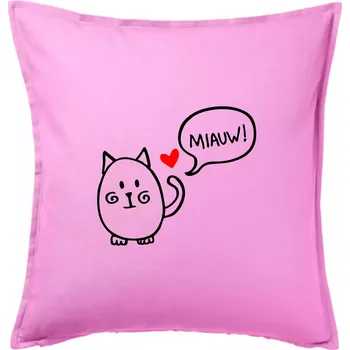 Polštář Tlustá kočka - Polštář 50x50 - 50x50 - Pouze potah ( Růžová )
