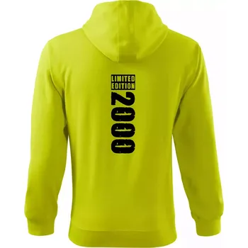 Pánská mikina Limited edition 2000 pruh - Mikina s kapucí na zip trendy zipper - 3XL ( Limetková )