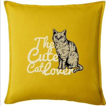 Polštář The cute cat lover - Polštář 50x50 - 50x50 - Pouze potah ( Žlutá )