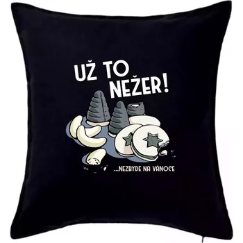 Polštář Už to nežer! - Polštář 50x50 - 50x50 - Včetně výplně ( Černá )