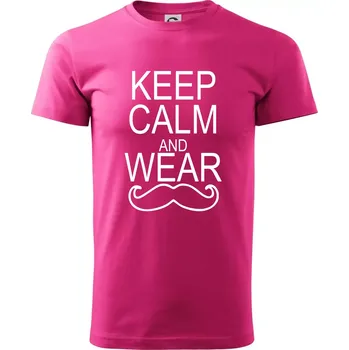 Keep calm and wear mustache - Klasické pánské triko vyšší gramáže - XS ( Purpurová )