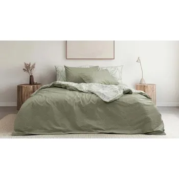 Povlečení Souprava 1+1 ložního bavlněného povlečení, Zelená Elegance