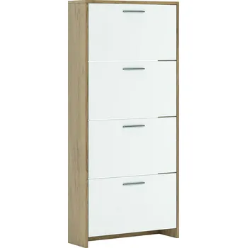 Botník DUGAS skříňka na boty 4D, bílá/atelier light