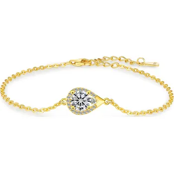 Náramek Olivie Stříbrný náramek 1ct 6,5mm MOISSANITE GOLD 9739 Ag 925; ≤1,8 g.