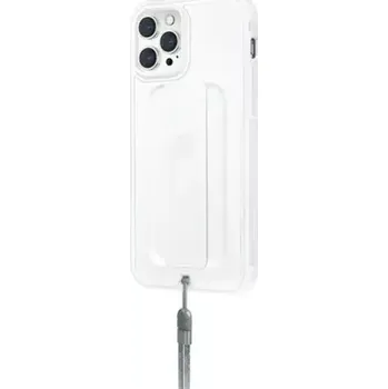 Pouzdro na mobilní telefon Uniq Hybrid Max Heldro ochranný kryt s páskou a poutkem pro Apple iPhone 12 Pro Max čirá (8886463675977)