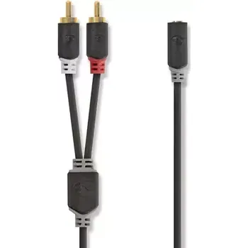 Audio kabel Nedis Stereo Audio kabel 2x RCA (M) - jack 3.5 mm (F) 1.00 m černá (CABW22255AT10)