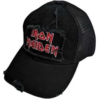 Čepice Merch Iron Maiden: Iron Maiden Unisex Mesh Back Cap: Scuffed Logo