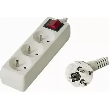 Prodlužovací kabel PremiumCord Prodlužovací přívod 230V 3m 3z.+vypínač (8592220002817)