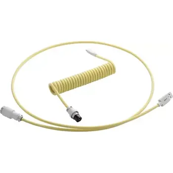 Kabel do PC CableMod PRO Coiled Keyboard Cable USB-C - USB-A 1.5m Lemon Ice (CM-PKCA-CWAW-YW150YW-R)