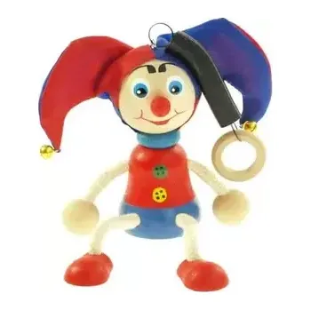 Dřevěná hračka Česká dřevěná hračka Kašpárek na pružině červeno-modrá (CH21301)