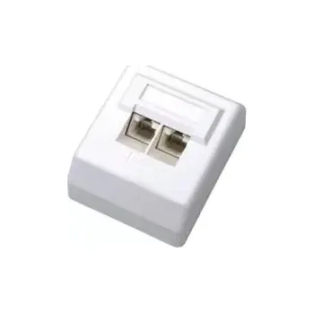 Elektrická zásuvka DATACOM Datová zásuvka UTP CAT6 2xRJ45 na omítku 45st. bílá (2455)