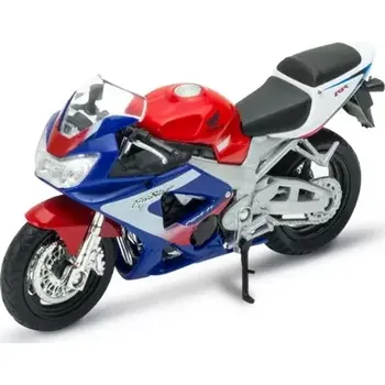 autíčko Welly Motocykl Honda CBR900RR Fireblade modro-červená (WE12164PW)