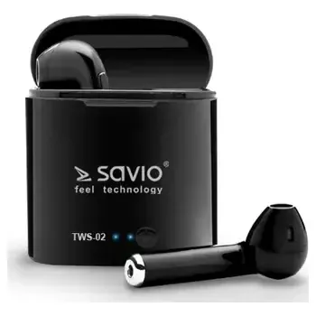 Sluchátka SAVIO TWS-02 Bluetooth sluchátka do uší černá (TWS-02)