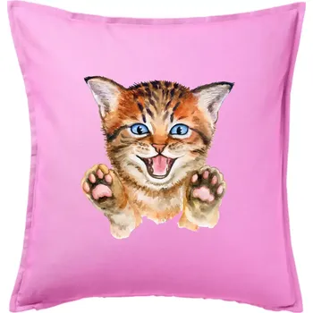 Polštář Kočka baf - Polštář 50x50 - 50x50 - Pouze potah ( Růžová )