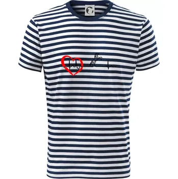 Pánské tričko Moje srdce bije pro koně - Triko na vodu - XS ( Prouhovaná )