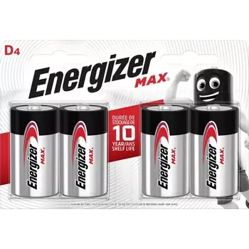 Článková baterie Energizer MAX D 4pack 1.5V alkalické (EU024)
