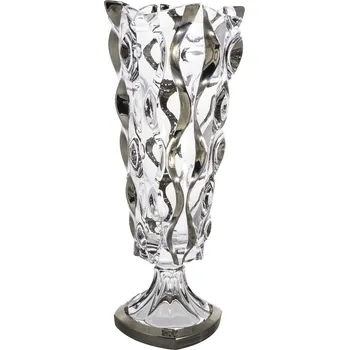 Váza Křišťálová váza na noze, Bohemia Treasury, SAMBA-Rhapsody-Platin, 40,5 cm