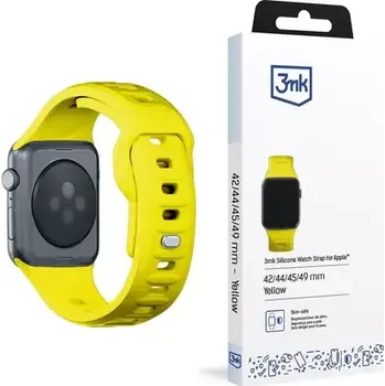 Řemínek na hodinky 3mk Silicone Watch Strap pro Apple 42/44/45/49 mm Yellow (5903108565868)