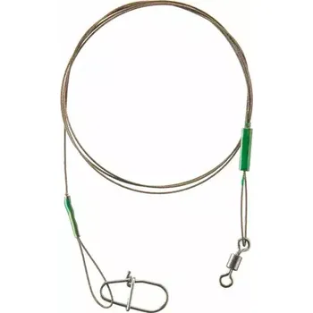 Cormoran Lanko 7x7 Wire Leader Swivel and Corlock Snap Hook 9kg 20cm 2ks (75-43090)
