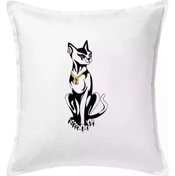 Polštář Kočka - Egyptská kočka - Polštář 50x50 - 50x50 - Včetně výplně ( Bílá )