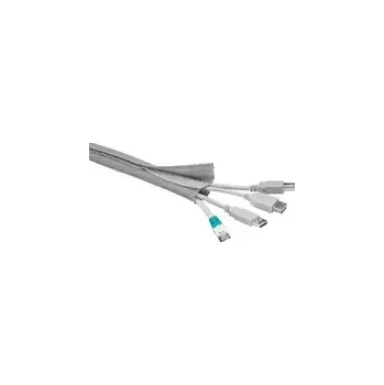 Stahovací páska Pás na svazování kabelů, suchý zip, délka 1.80m a šířka 2-4cm, stříbrná barva (4040849521874)