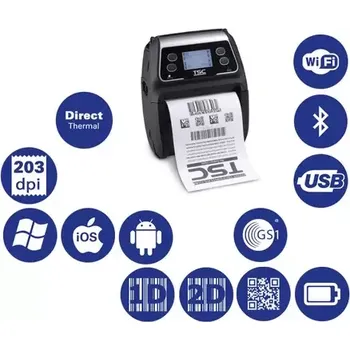 Pokladní tiskárna TSC Aplha-4L Přenosná DT tiskárna čárových kódů (99-052A002-00LF)