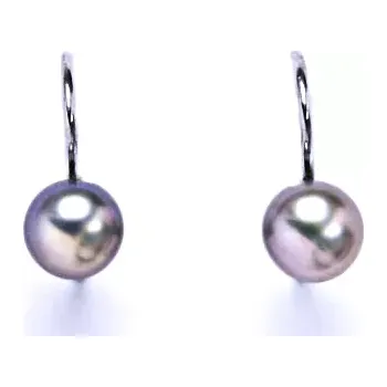 Náušnice Stříbrné náušnice přírodní perla černá do fialova - NK1183m (Stříbrné náušnice s přírodní perlou černou 5,5 mm)