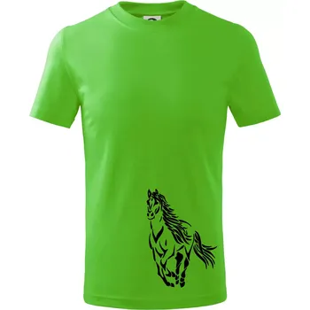 Chlapecké tričko Kůň běžící - Tričko dětské bavlněné - 134 cm/8 let ( Apple Green )