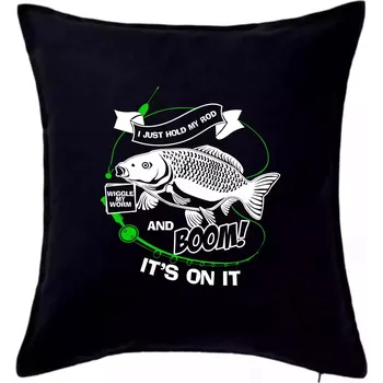 Polštář I Just hold My Rod - Polštář 50x50 - 50x50 - Pouze potah ( Černá )