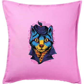 Polštář Kocour sympaťák - Polštář 50x50 - 50x50 - Pouze potah ( Růžová )