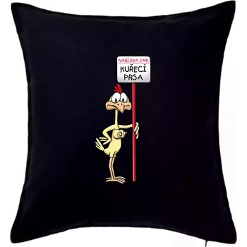 Polštář Kuřecí prsa (Hana-creative) - Polštář 50x50 - 50x50 - Pouze potah ( Černá )